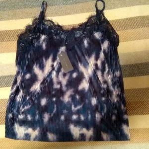 16. NWT Pleated Tank with Lace Detail NWT